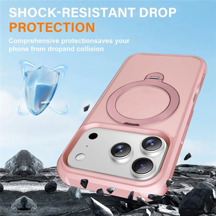 A-One Brand - iPhone 17 Pro Mobilskal MagSafe Kickstand TPU + PC - Rosa