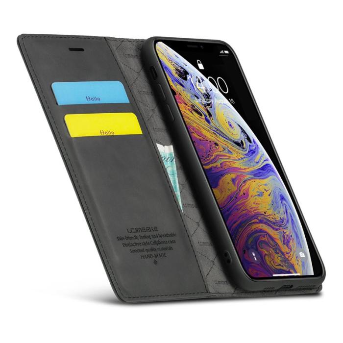 LC.imeeke - LC.IMEEKE Mobilskal till iPhone X/XS KonstLäder - Svart