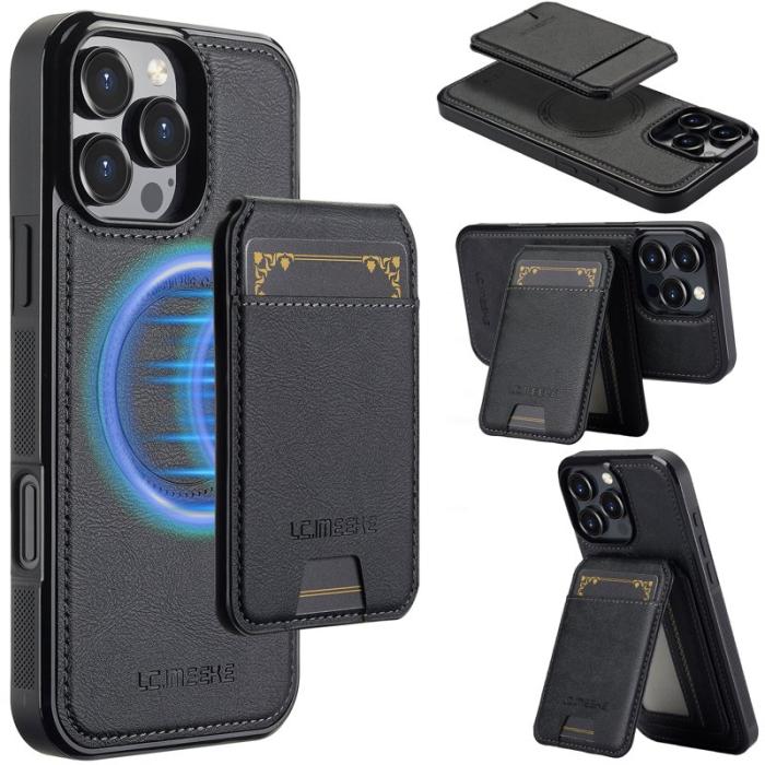 LC.imeeke - LC.IMEEKE L3 iPhone 16 Pro Fodral KonstLäder - Svart