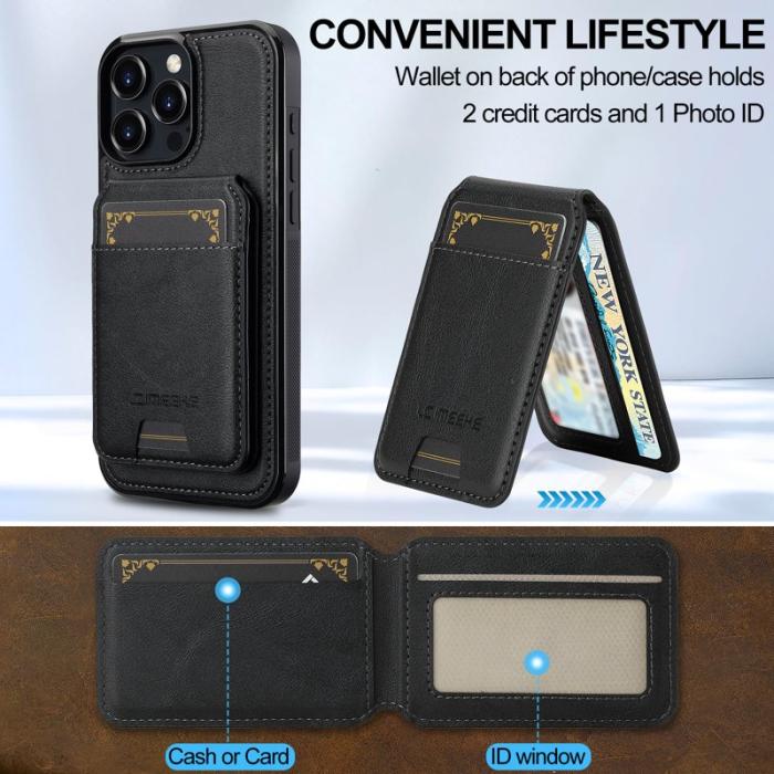 LC.imeeke - LC.IMEEKE L3 iPhone 16 Pro Fodral KonstLäder - Svart