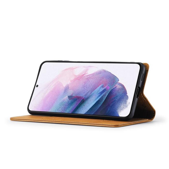 LC.imeeke - LC.IMEEKE Mobilskal till Samsung Galaxy S21 KonstLäder - Brun