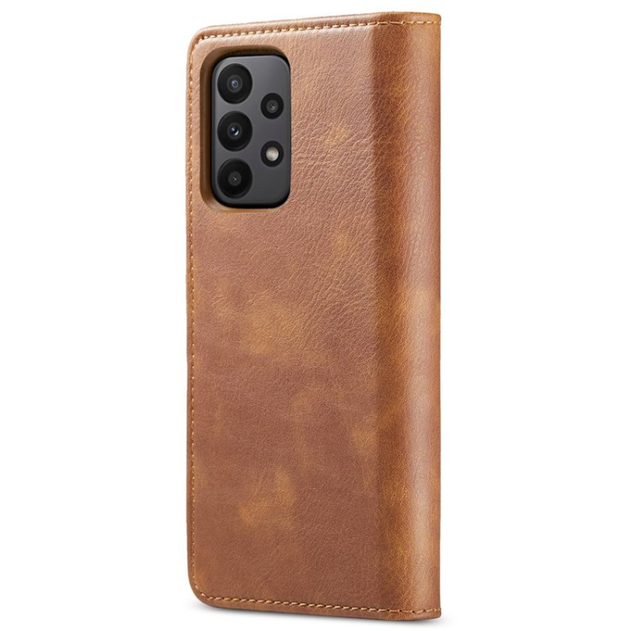 DG.MING - DG.MING Galaxy A14 5G/4G Plånboksfodral Äkta Läder 2-i-1 - Brun
