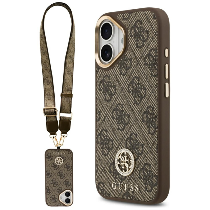 Guess - Guess iPhone 17 Mobilskal MagSafe 4G Strass Logo & Big Strap