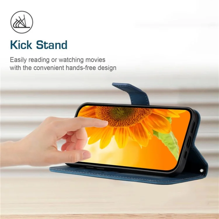 A-One Brand - iPhone 17 Pro Max Plånboksfodral Sunflower Imprint - Mörkblå