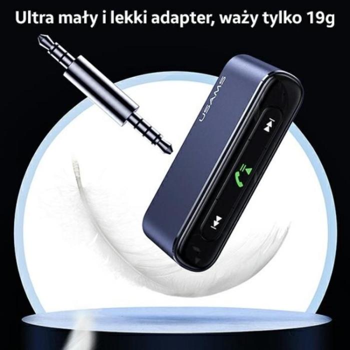 USAMS - USAMS Adapter Audio Bluetooth Jack 3.5mm - Grå