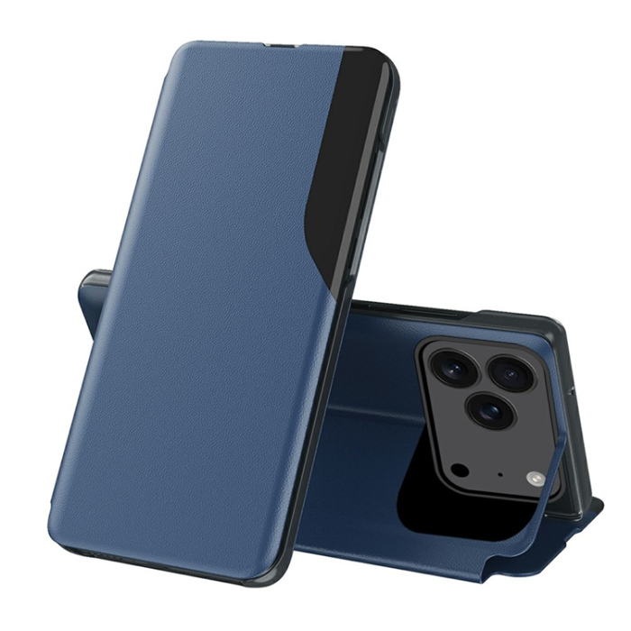 Amorus - Amorus iPhone 17 Pro Mobilskal Folio Flip Stativ - Blå