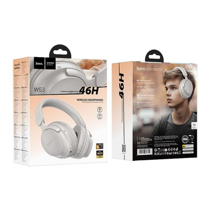 Hoco - Hoco Over-Ear Hörlurar Trådlösa Bluetooth Classic W53 - Grå