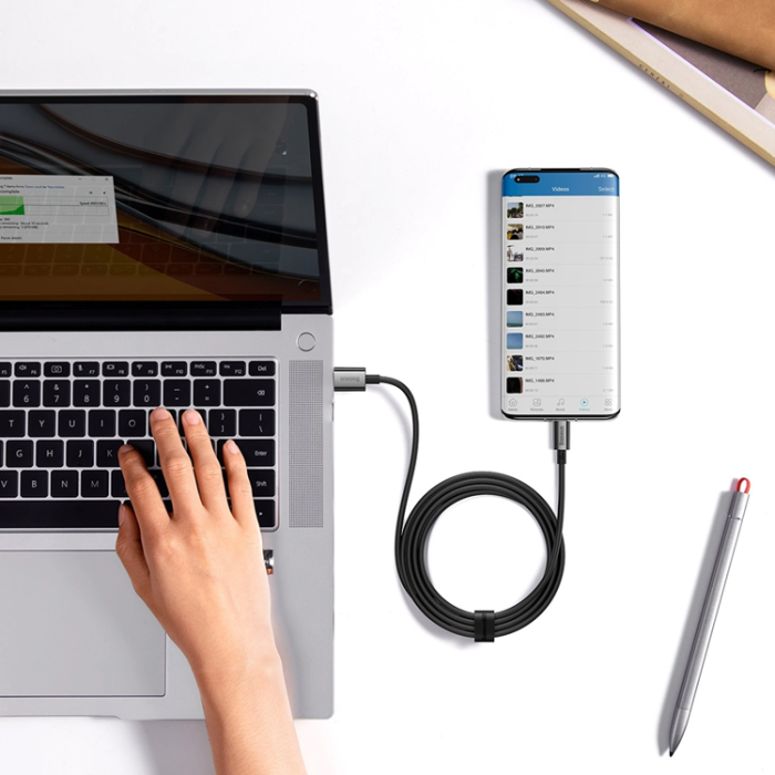 BASEUS - Baseus USB-C till USB-A kabel 100W 1m Superior Series - Svart