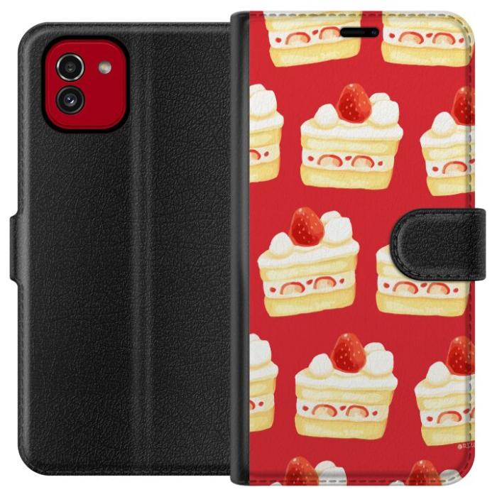 iSecrets - Plånboksfodral till Samsung Galaxy A03 med Tårta