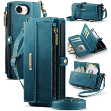Caseme - Caseme iPhone 16e Plånboksfodral RFID Blocking Zipper - Grön