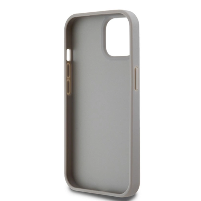 DKNY - DKNY iPhone 15/14/13 Mobilskal Läder Mono Stripe & Metal Logo - Beige