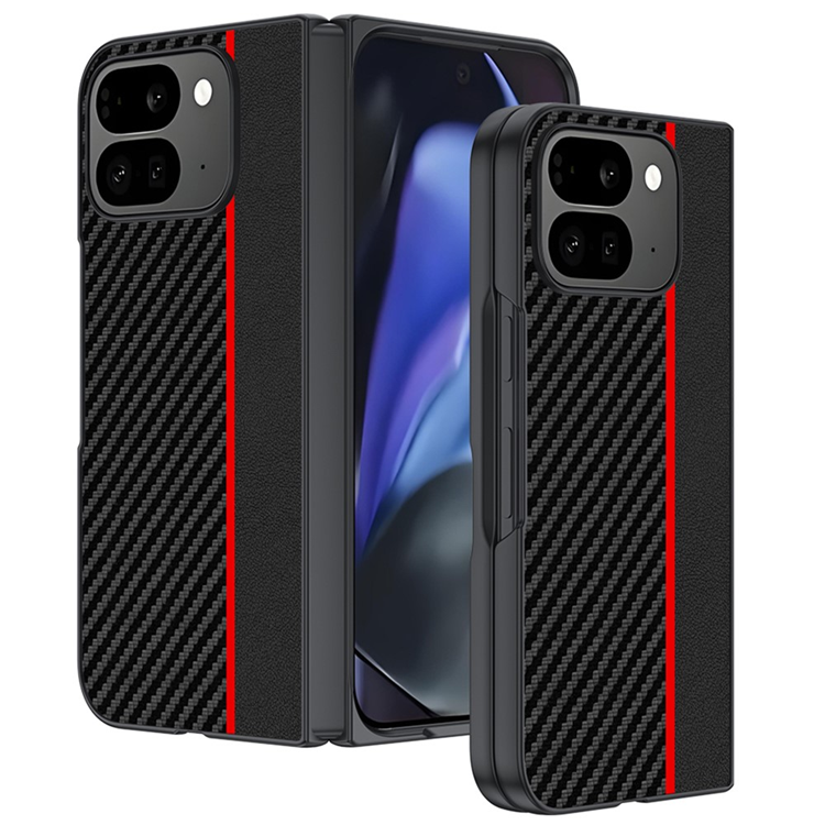 Google Pixel 10 Pro Fold Mobilskal Carbon Fiber - Röd | 2353 | AlltMobil