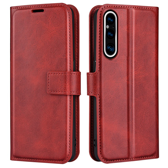 A-One Brand - Sony Xperia 1 V Plånboksfodral Folio Flip Calf - Röd