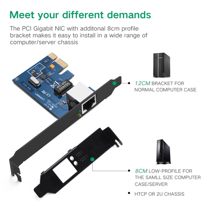 Ugreen - Ugreen PCI-E network card Gigabit 10/100/1000Mbps