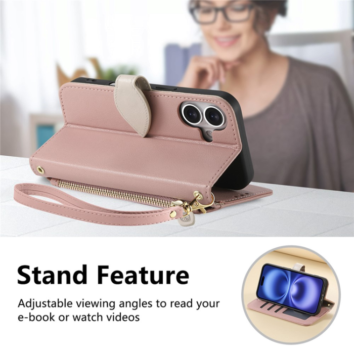 A-One Brand - iPhone 17 Plånboksfodral Leaf Magnetiskt Spänne Läder