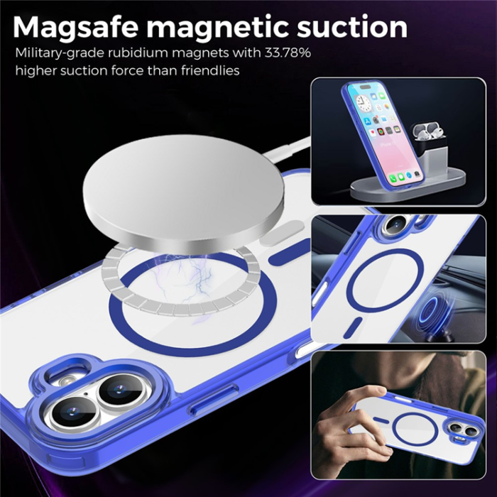A-One Brand - iPhone 17 Mobilskal MagSafe TPU+PC Transparent - Sapphire