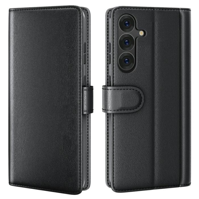 Amorus - AMORUS Samsung Galaxy S26 Plånboksfodral Äkta Läder - Svart