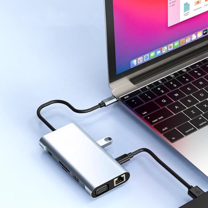 UTGATT1 - 10-in-1 V7-Hub Adapter - Grå