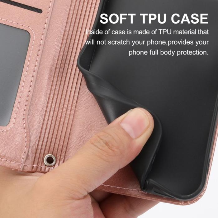 OEM - Samsung Galaxy S26 Plånboksfodral Dragkedja Konstläder - Roséguld