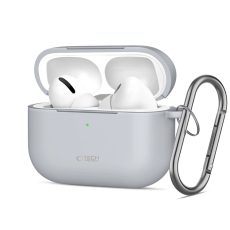 Tech-Protect - Tech-Protect Apple Airpods Pro 3 Skal Silikon Hook - Crayon Grå