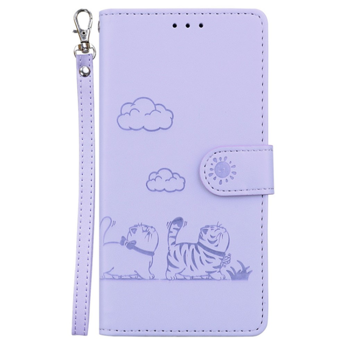 A-One Brand - Sony Xperia 10 VII Plånboksfodral RFID Kitten Pattern - Lila