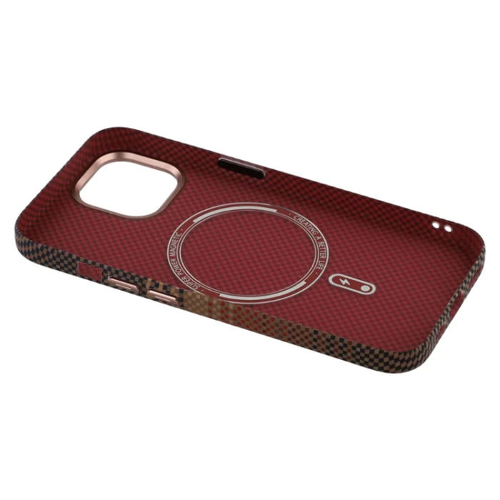 A-One Brand - iPhone 15 Mobilskal Magsafe Aramid Fiber - Guld