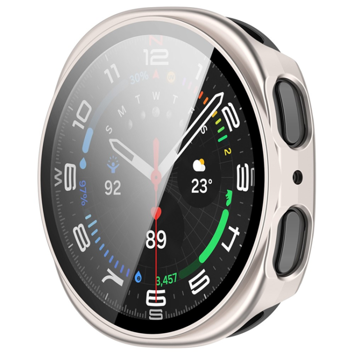 A-One Brand - Galaxy Watch 8 (44mm) Skal PC med Härdat Glas - Matt Stjärnljus