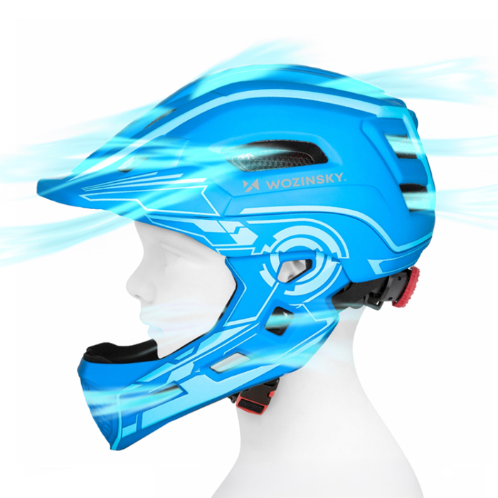 Wozinsky - Wozinsky Barnhjälm med Integralfunktion och USB-Bakljus S - Blå