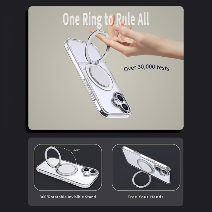 A-One Brand - iPhone 17 Mobilskal MagSafe TPU+PC Kickstand - Transparent