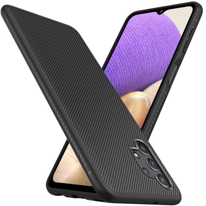 A-One Brand - Twill Texture Flexicase Skal till Galaxy A32 5G - Svart
