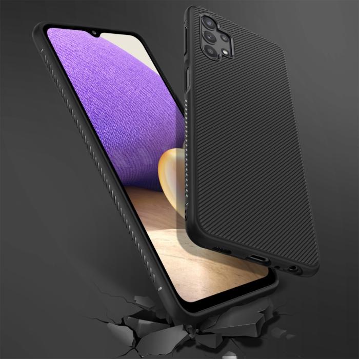 A-One Brand - Twill Texture Flexicase Skal till Galaxy A32 5G - Svart
