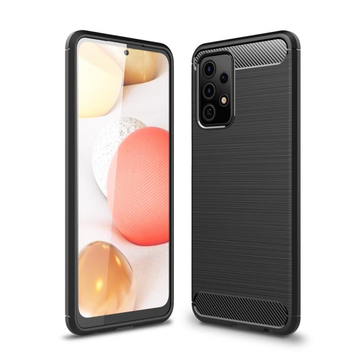 A-One Brand - Carbon Fiber Mobilskal till Galaxy A52 5G - Svart