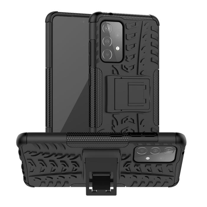 A-One Brand - Tyre Kick-Stand Mobilskal till Galaxy A52 5G - Svart