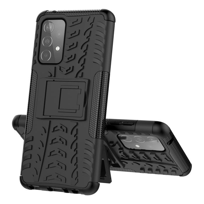 A-One Brand - Tyre Kick-Stand Mobilskal till Galaxy A52 5G - Svart