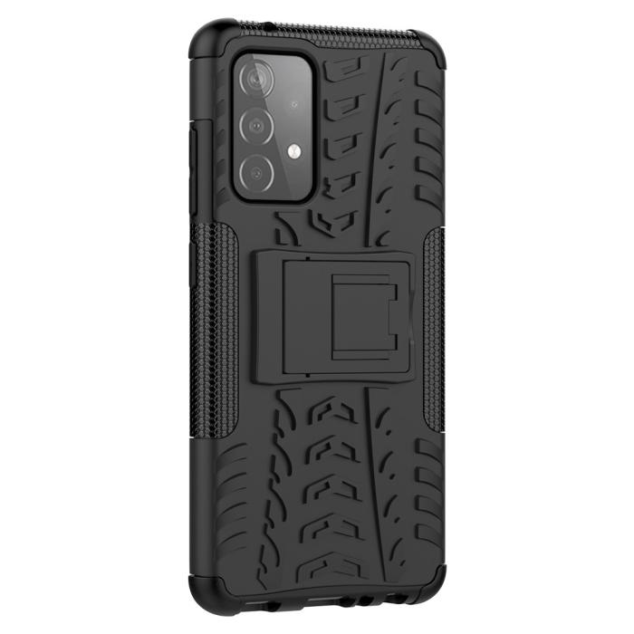 A-One Brand - Tyre Kick-Stand Mobilskal till Galaxy A52 5G - Svart