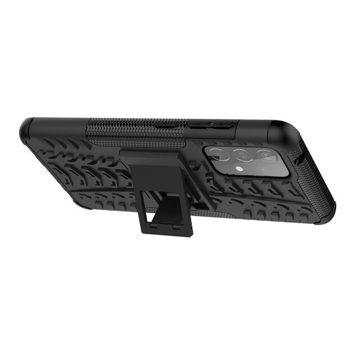 A-One Brand - Tyre Kick-Stand Mobilskal till Galaxy A52 5G - Svart