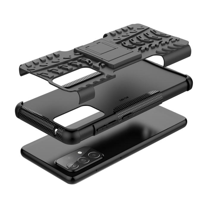 A-One Brand - Tyre Kick-Stand Mobilskal till Galaxy A52 5G - Svart