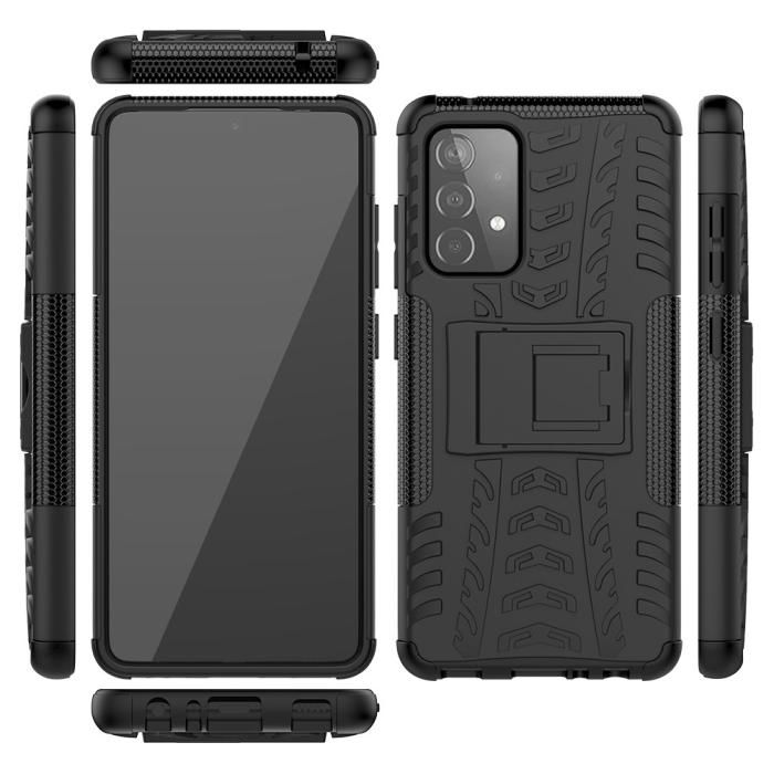 A-One Brand - Tyre Kick-Stand Mobilskal till Galaxy A52 5G - Svart