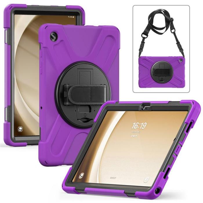 A-One Brand - Galaxy Tab A9 Plus Skal Kickstand Handrem Med Axelrem - Lila