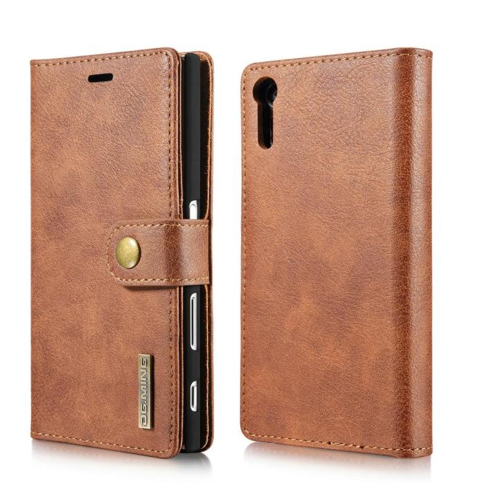 UTGATT5 - DG.MING Plånboksfodral Sony Xperia XZ / XZs - Cognac