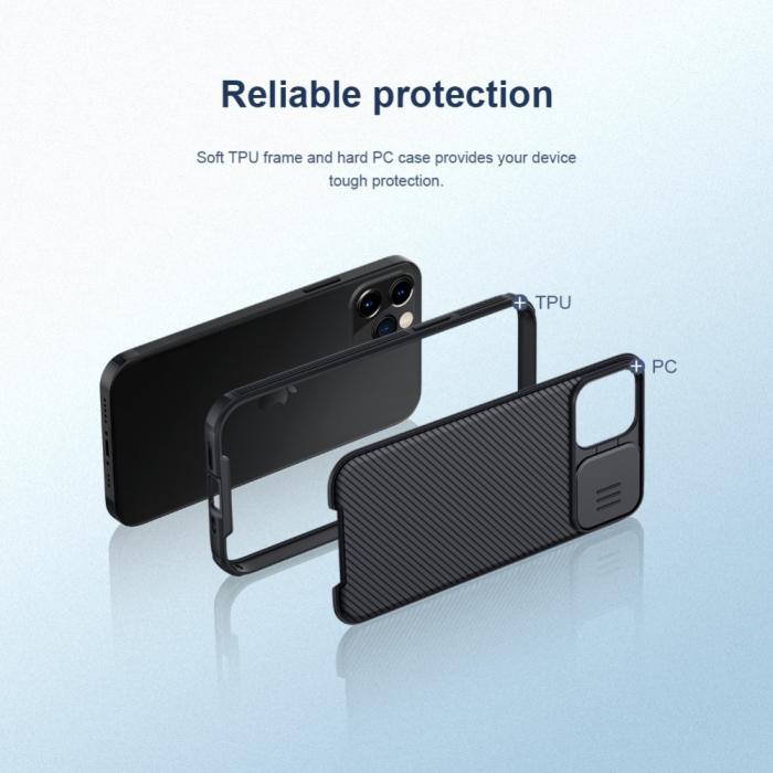 UTGATT1 - NILLKIN CamShield Mobilskal iPhone 12 & 12 Pro - Svart
