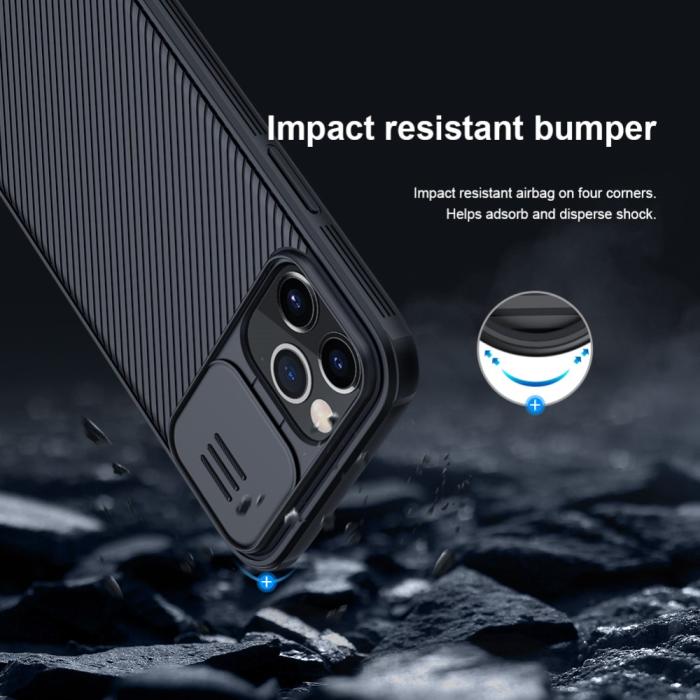 UTGATT1 - NILLKIN CamShield Mobilskal iPhone 12 & 12 Pro - Svart
