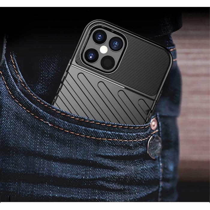 OEM - Thunder Twill Texture Skal iPhone 12 & 12 Pro - Svart