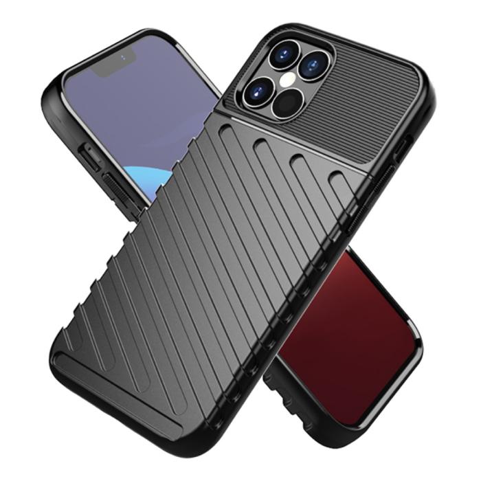 OEM - Thunder Twill Texture Skal iPhone 12 & 12 Pro - Svart