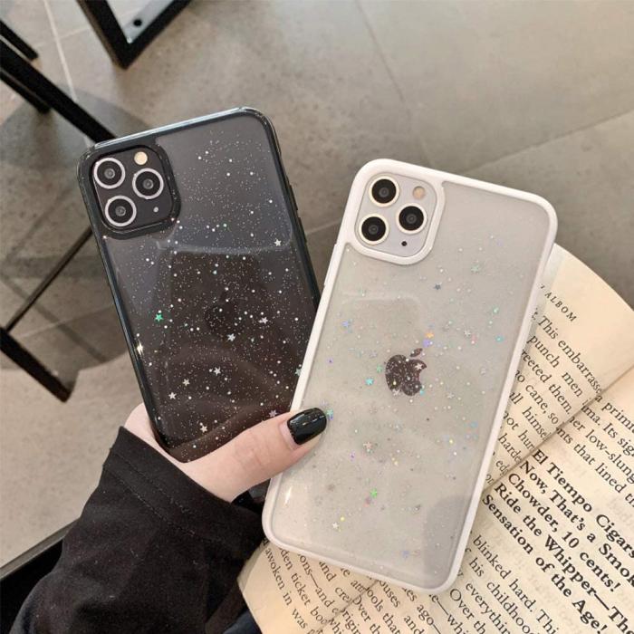 A-One Brand - Bling Star Glitter Skal till iPhone 12 Mini - Vit