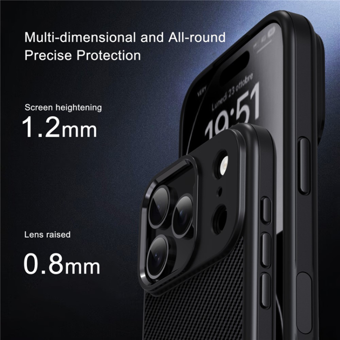 iPaky - IPAKY iPhone 17 Pro Mobilskal Carbon Fiber - Ökenguld