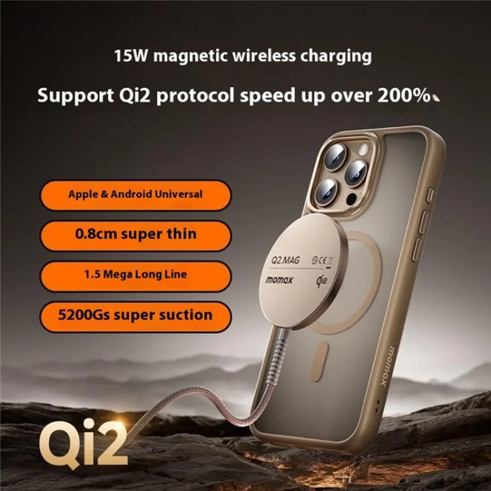 Momax - MOMAX Qi2 MagSafe Trådlös Laddare iPhone 15W