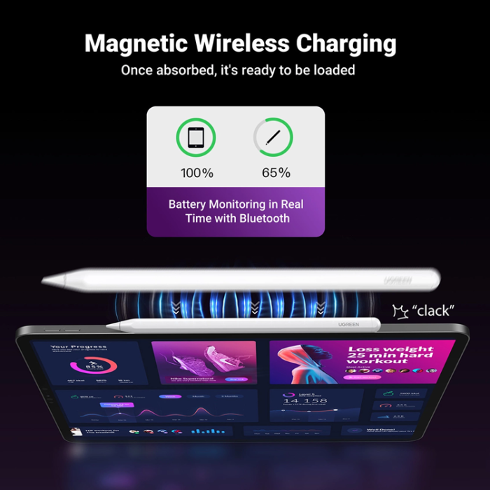 Ugreen - Ugreen LP653 Stylus Penna med Trådlös Laddning För iPad - Vit