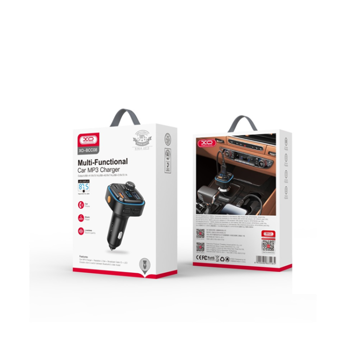 XO - XO FM-sändare Bluetooth MP3 Med Billadare 3.1A BCC08- Svart