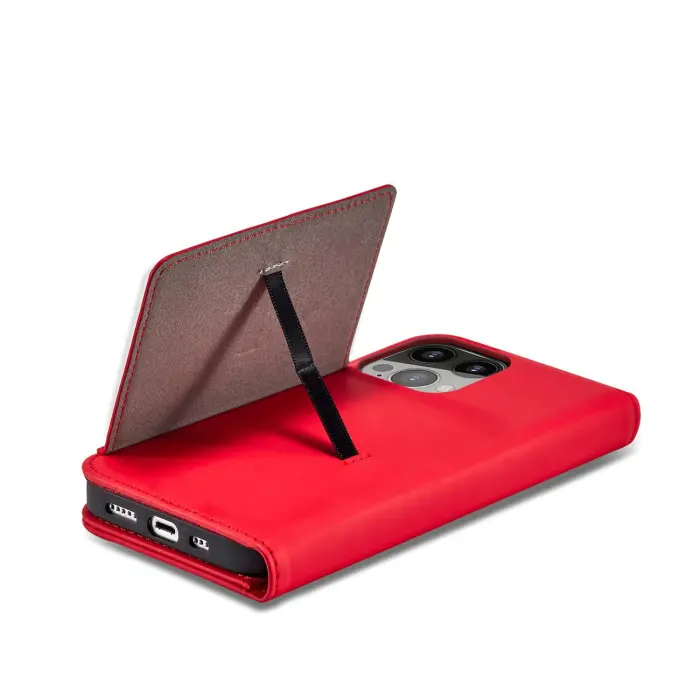 OEM - iPhone 13 Pro Max Plånboksfodral Magnet Stand - Röd